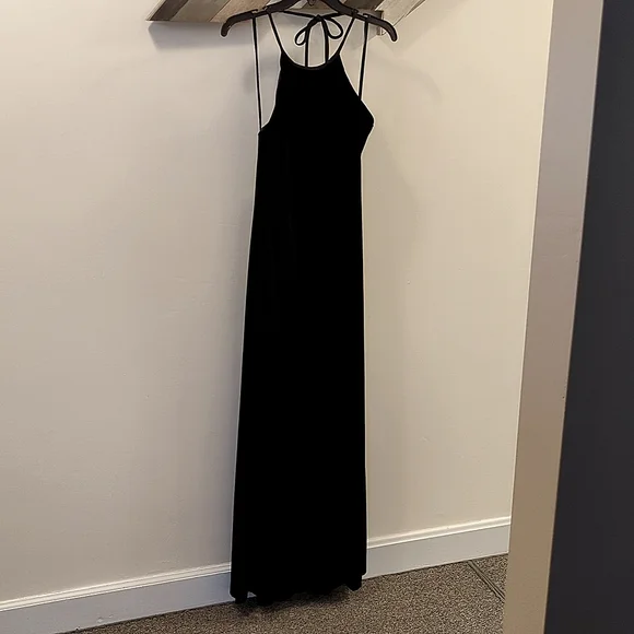 jones ny evening dresses Vintage Jones New York Black Beaded Evening Gown 90s Formal Slip Dress main image 1